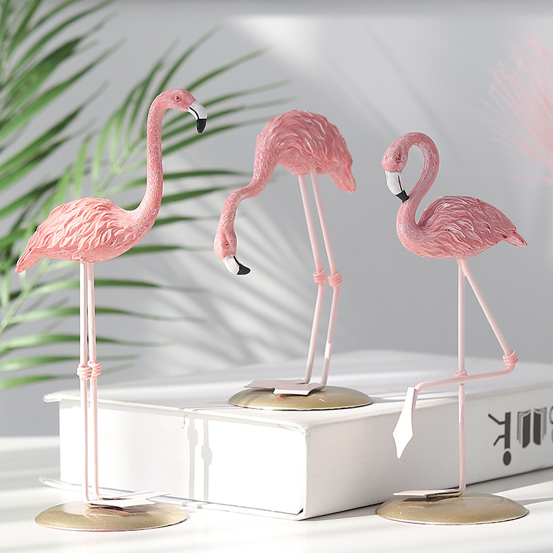 3PCS Pink Flamingo Figurines T - đánh giá và giá Resin Art For Wedding Gift