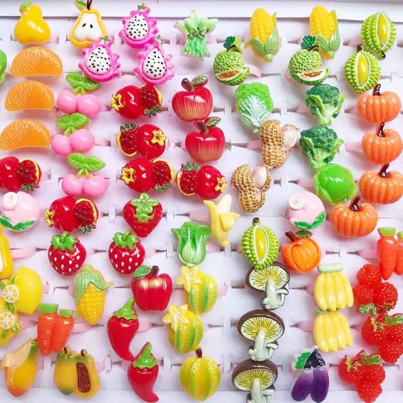 10pcs/Lot Cute Children's Cart - đánh giá và giá Resin Art Ring